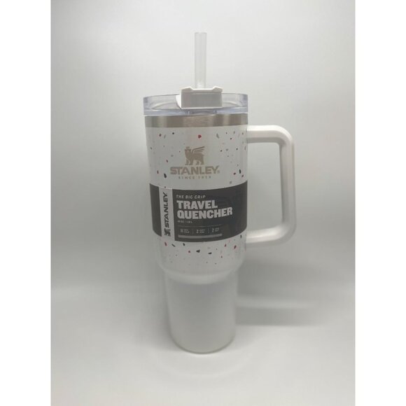 Stanley 40oz White Terrazzo The Big Grip Travel Quencher Rare Color NIB